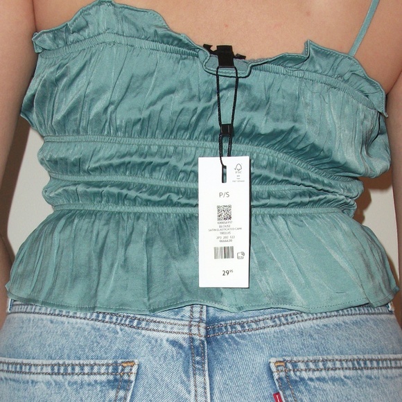 Teal Ruffle Camisole - Picture 4 of 4